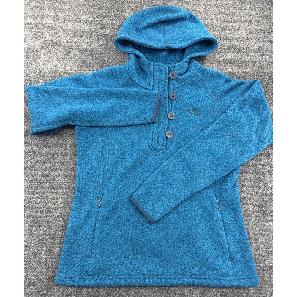 The North Face Crescent Sunset Hoodie Women’s M Teal Sweater Knit Fleece